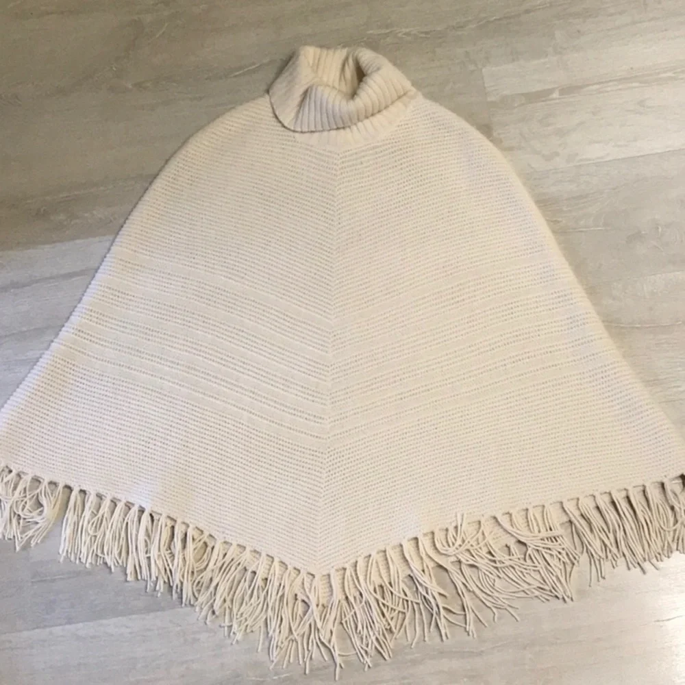 Talbots turtleneck sweater, poncho, cape - Picture 3 of 7